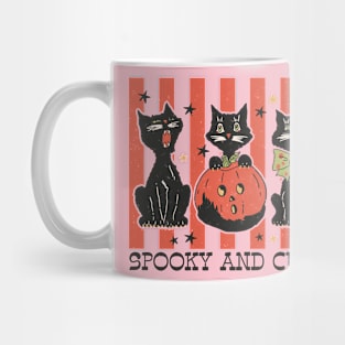 Retro Halloween Spooky & Cute Black Cats Mug